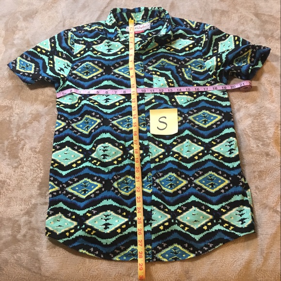 Empyre Mens blue green black button down breast pocket Size S - Picture 8 of 8